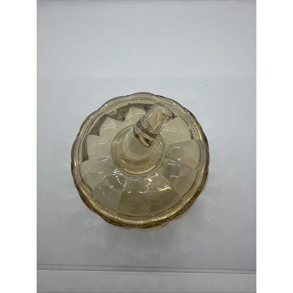 Vintage Glass Pumpkin Jar- Light Amber Colored- Anchor Hocking Style